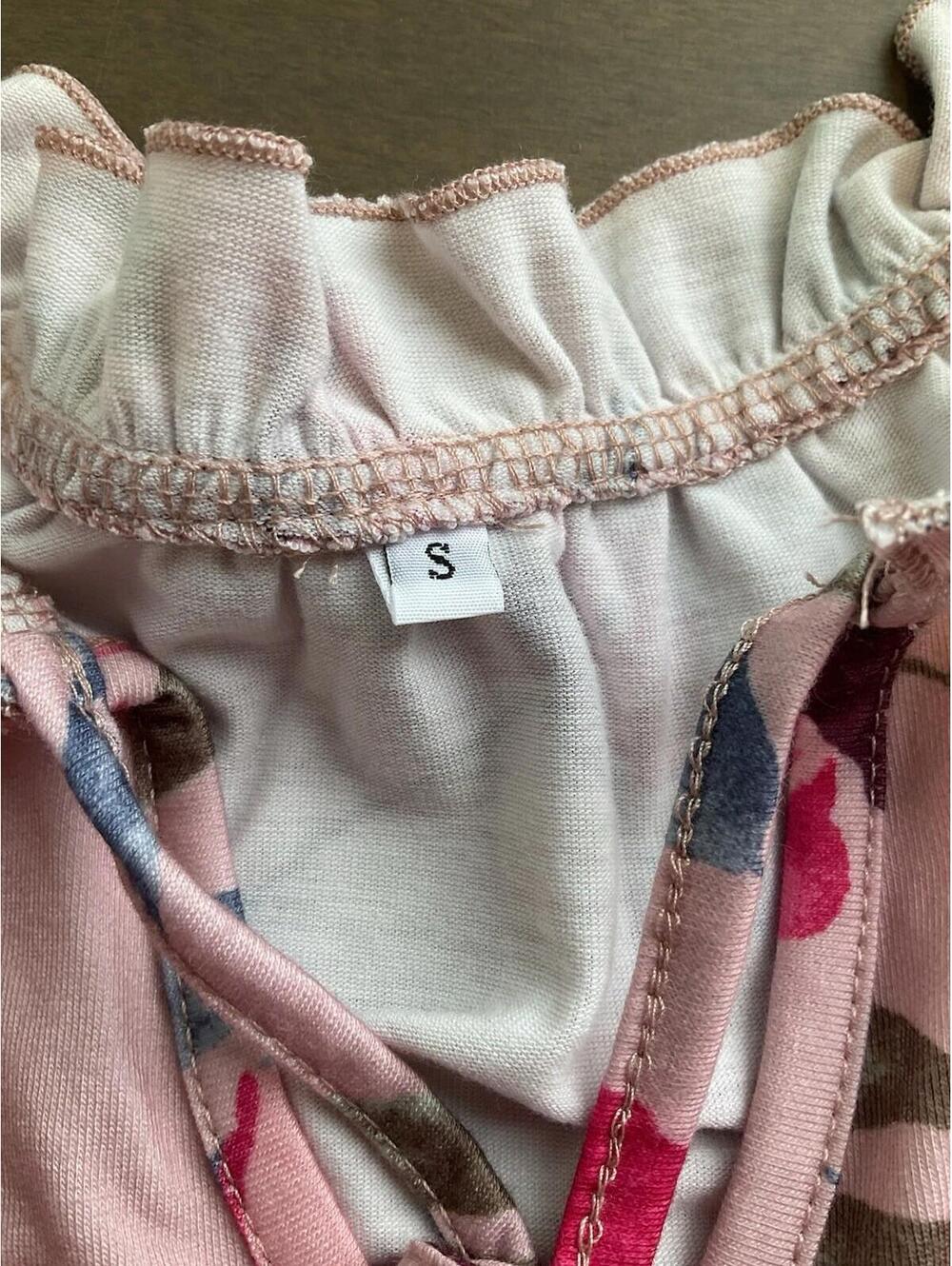 Womens Pink / Floral Long Sleeve Tie/ruffle Neck Blouse Size Small - Picture 7 of 8